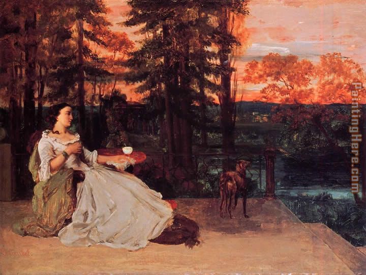 Gustave Courbet Seated woman in the terrace